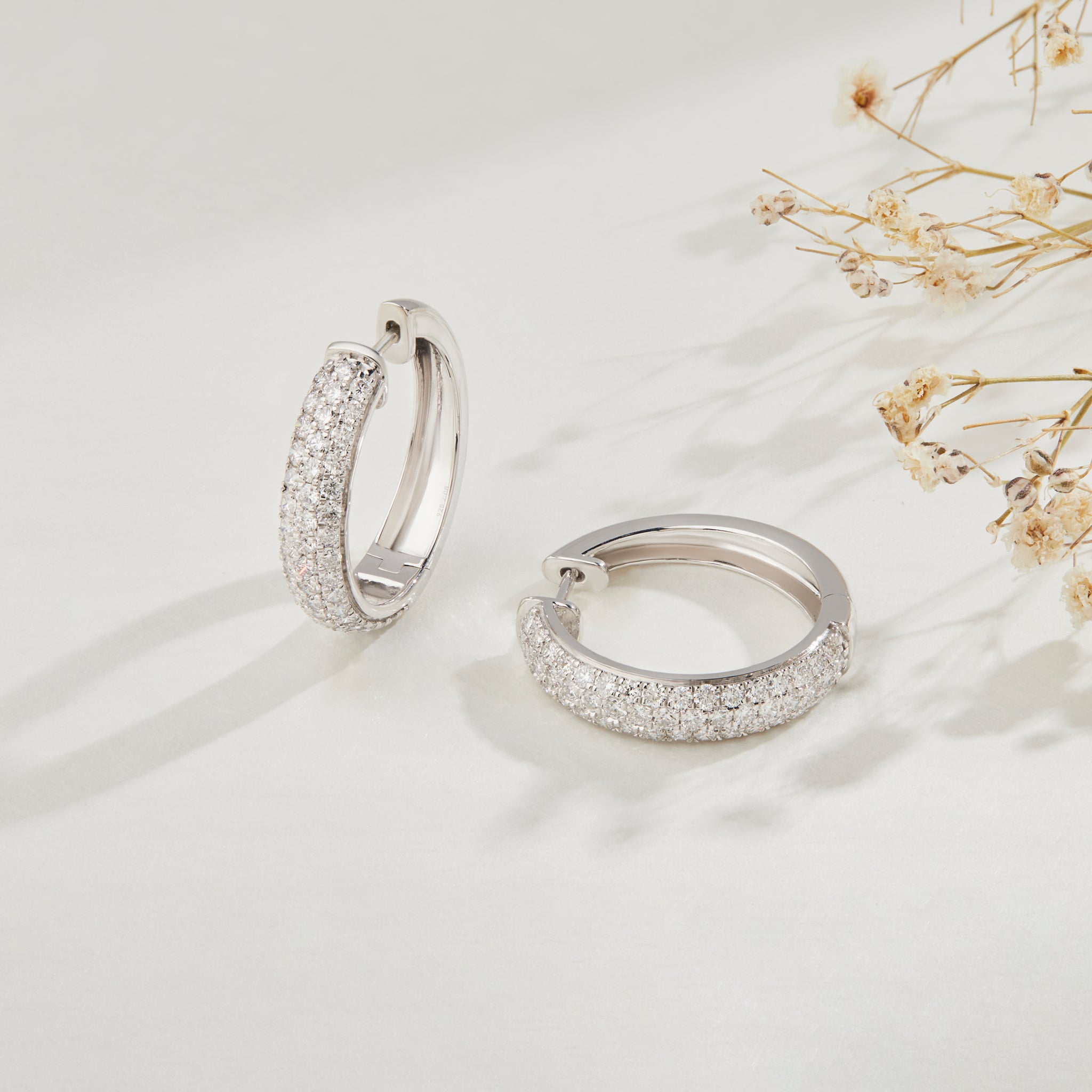 2.00 Ct Lab Grown Diamond Cluster Hoop Earrings