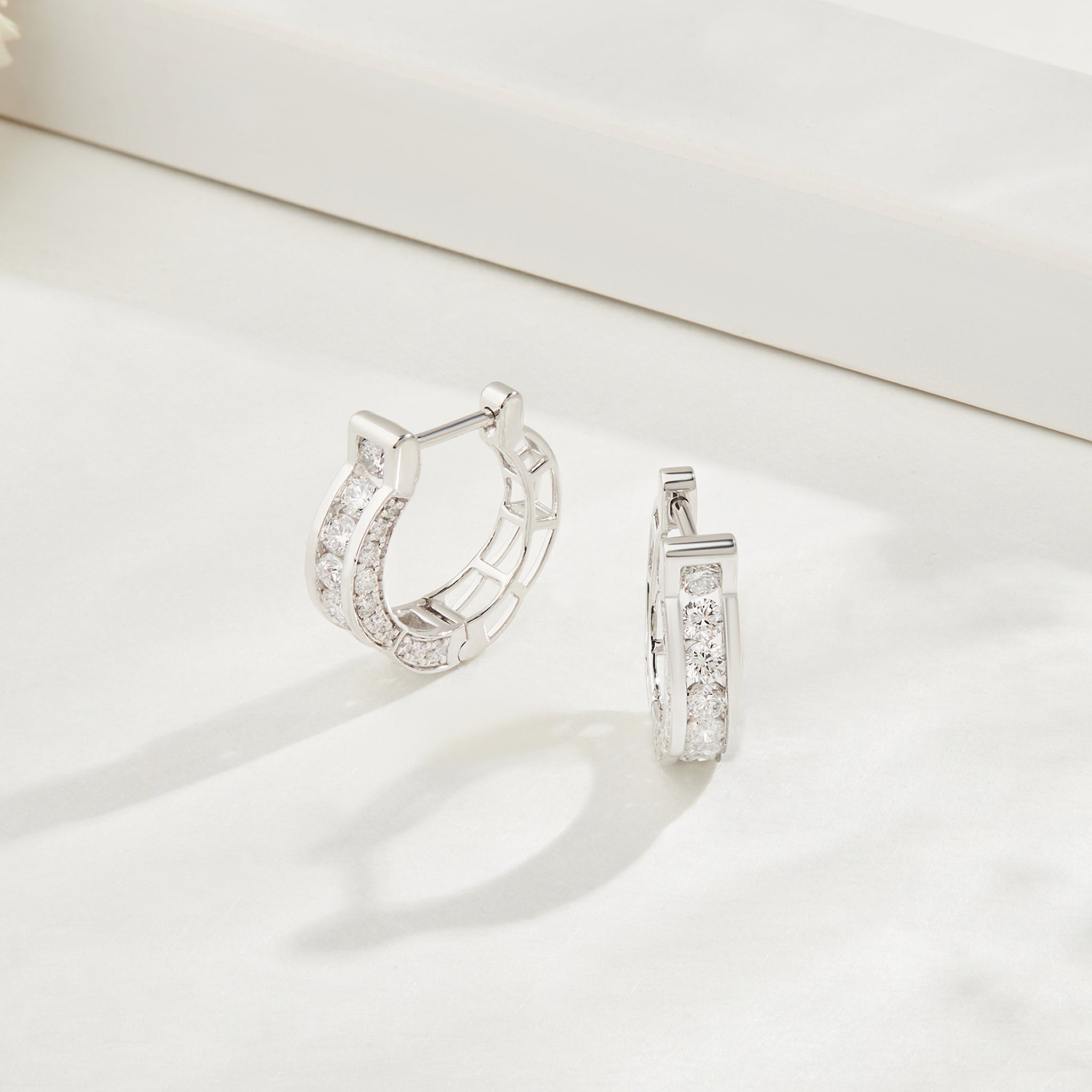 925 Silver 1.50 Ct Lab Grown Diamond Huggie Hoop Earrings