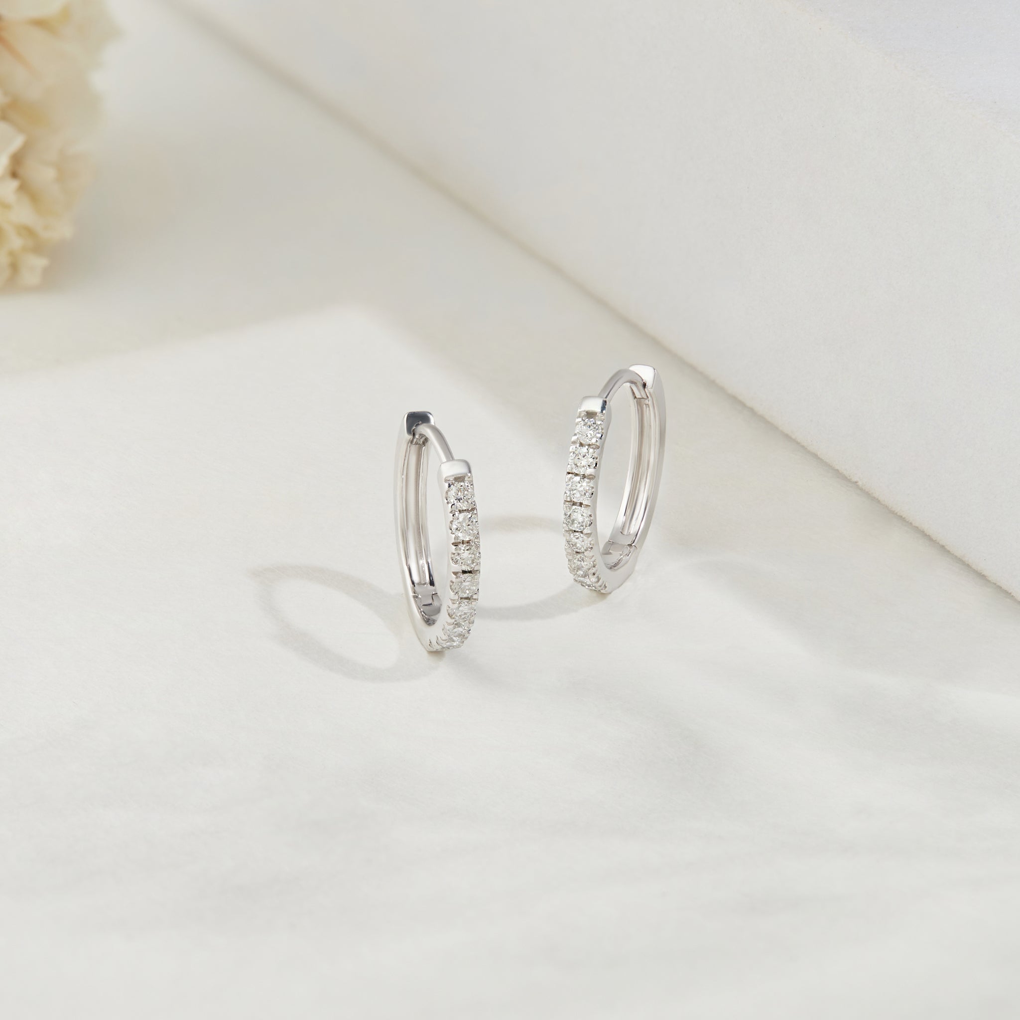 0.20 Ct Lab Grown Diamond Silver Hoop Earrings