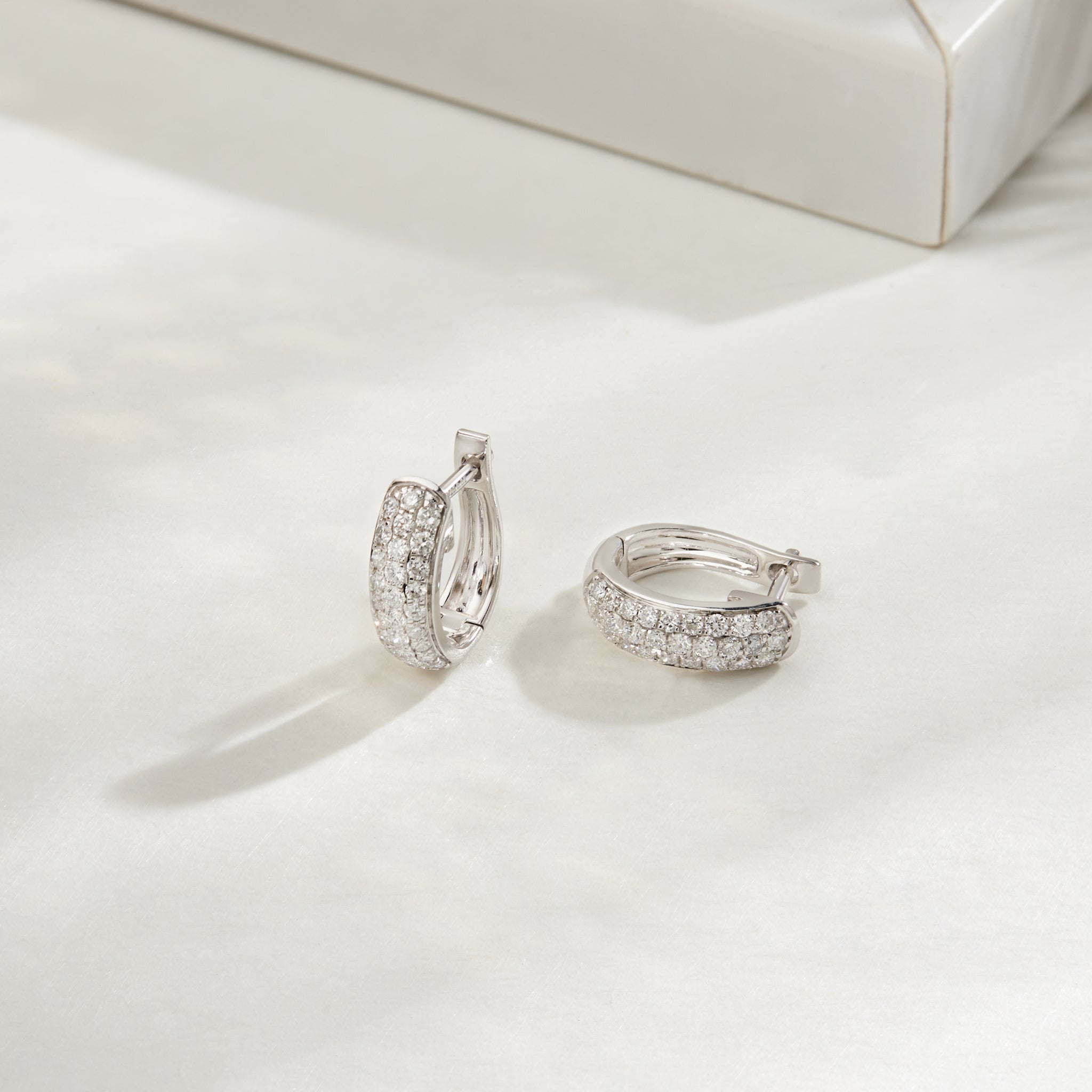 0.50 Ct Lab Grown Diamond 925 Silver Huggie Hoop Earrings