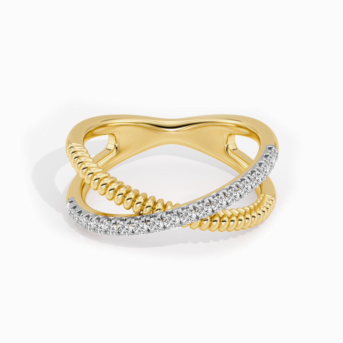 Interlinked Stackable Rings Intertwined Stackable Ring : Stunning Round Diamond Stackable Ladies Ring