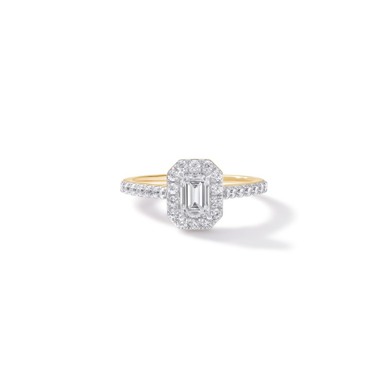 Emerald Halo Engagement Ring