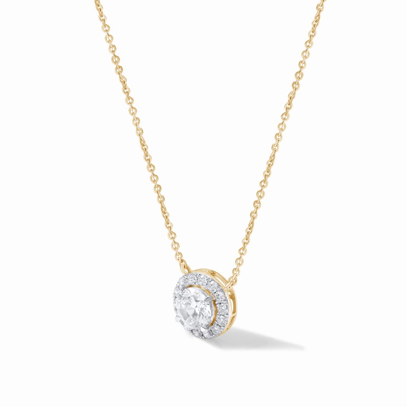 Solitaire Halo Necklace